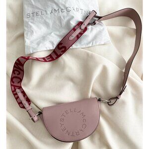 Authentic Stella McCartney Half Moon Logo Shoulder Bag in Shell Pink